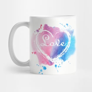 Watercolor Heart Love Mug